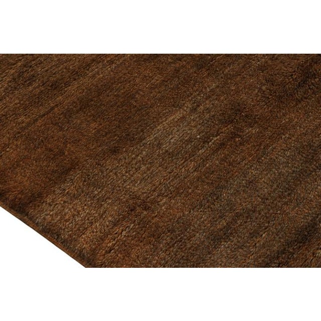 2010s Rug & Kilim’s Moroccan Rug in Brown With Black Geometric Patterns For Sale - Image 5 of 7
