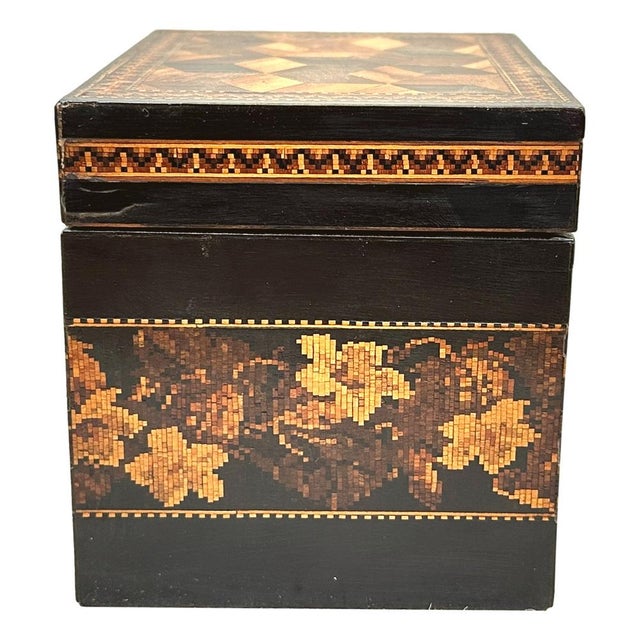 Victorian Tunbridge Ware Tea Caddy, 1870 For Sale - Image 4 of 11