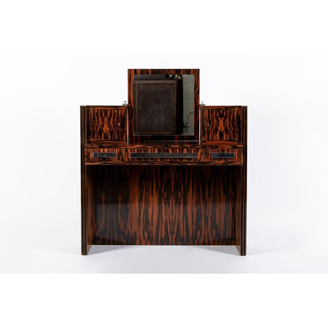 This exceptional vintage antique French Art Deco vanity cabinet or dressing table by Georges Champion (attr.) is circa...