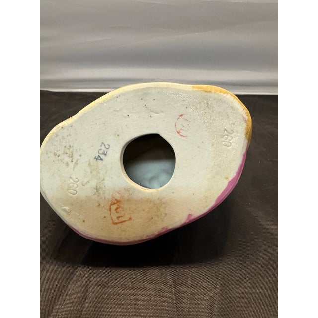 This vintage Chinese Republic Famille Rose Porcelain Laughing Buddha statue, standing at 6.5 inches tall, features six...