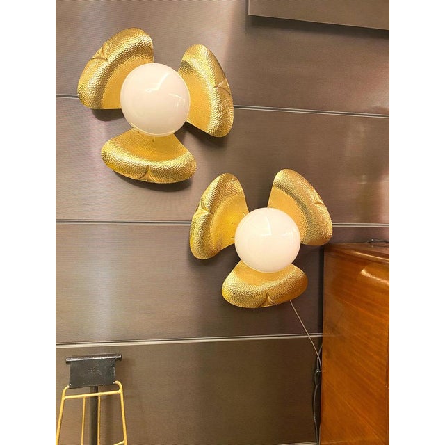 Metal Mid-Century Italian Sconces in the style of T. Barbi, 1960s, Set of 10 For Sale - Image 7 of 17