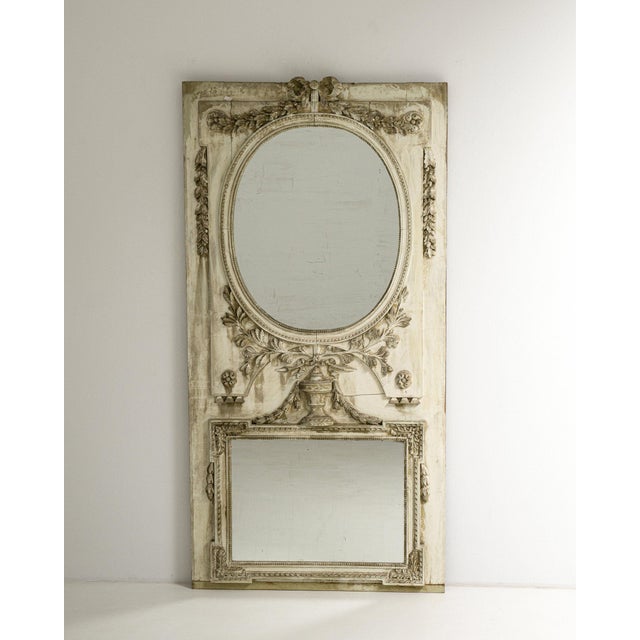 Early 19th Century France Louis XVI Antique White Wood Full-length & Floor Mirrors For Sale In Greensboro - Image 6 of 11