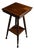 Antique Victorian Tiger Oak Parlor Side Table 2 Tier Eastlake Carved Spool Leg For Sale