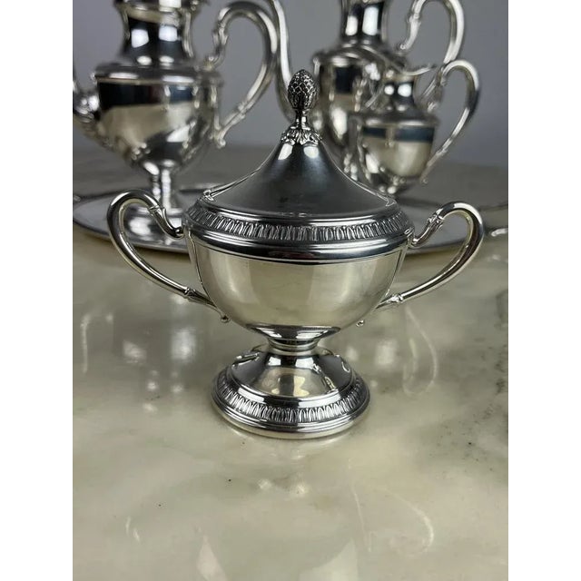 Silver Empire Style Silver Tea or Coffee Service, Italy, 1980s, Set of 5 For Sale - Image 8 of 12