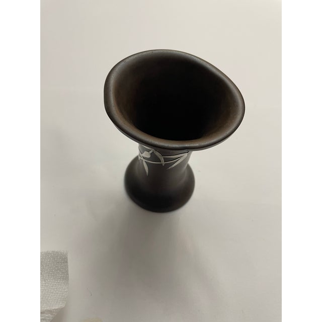 1920s Heintz Art Metal Shop Sterling Silver on Bronze Vase. For Sale - Image 10 of 10