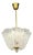 Nils Landberg, Rare Chandelier, Etched Glass, Brass, Sweden, 1940s For Sale