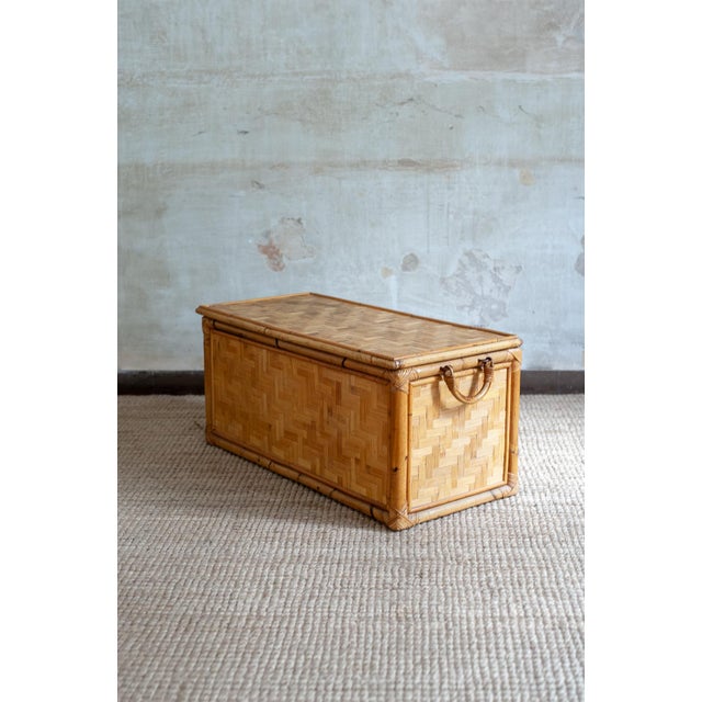 Vitage Bamboo Storage Trunks, 1980s, Set of 2 For Sale - Image 4 of 12