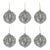 Ripple Silver Christmas Ball Ornaments, Large, Set of 6 For Sale