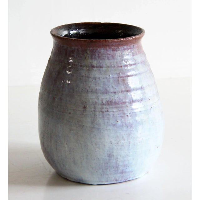 Vintage Mid Century Modern White Glazed Terra Cotta Studio Pottery Vase For Sale In Providence - Image 6 of 10