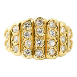 Diamond 18 Karat Yellow Gold Statement Ring size 4.5