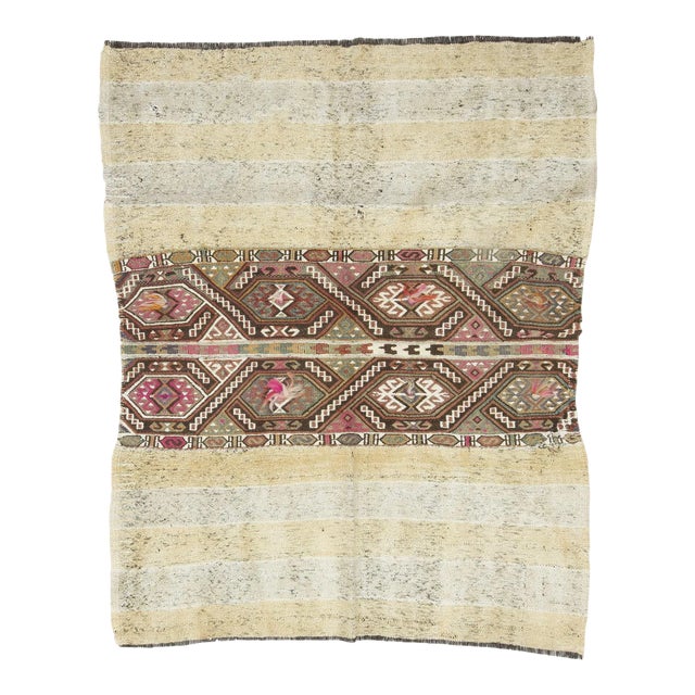 Vintage Small Turkish Kilim For Sale