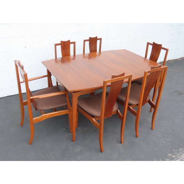 Young Furniture Mid Century Floating Top Sculptura Dining Table Six Chairs 6649 For Sale - Image 18 of 18