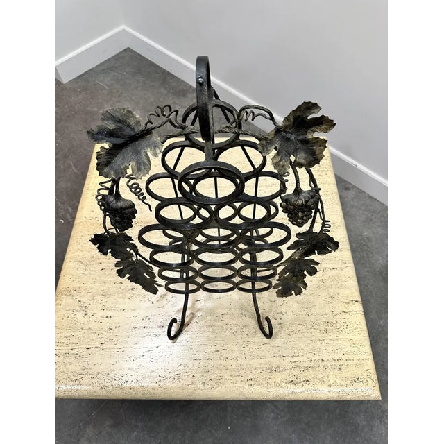 Metal Vintage Wine Rack in Forged Iron, 1960s For Sale - Image 7 of 12