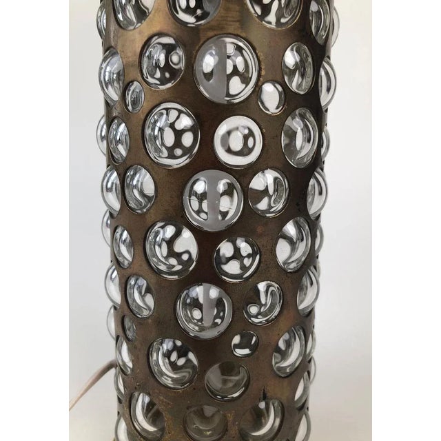 Metal Mid-Century Patinated Brass and Glass Table Lamp from Rupert Nikoll, 1960s For Sale - Image 7 of 11