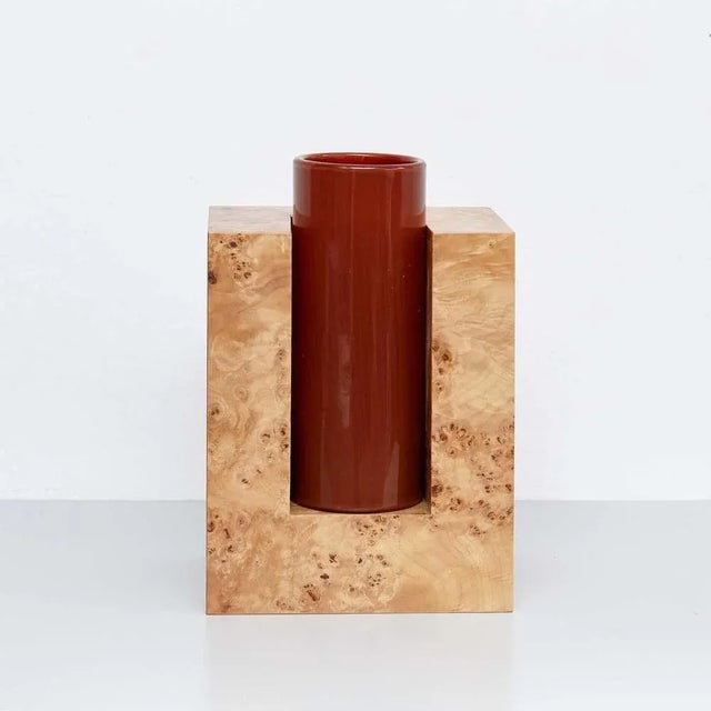 Ettore Sottsass Wood and Murano Glass Vase Y from 27 Woods for Chinese Artificial Flowers by Ettore Sottsass For Sale - Image 4 of 18