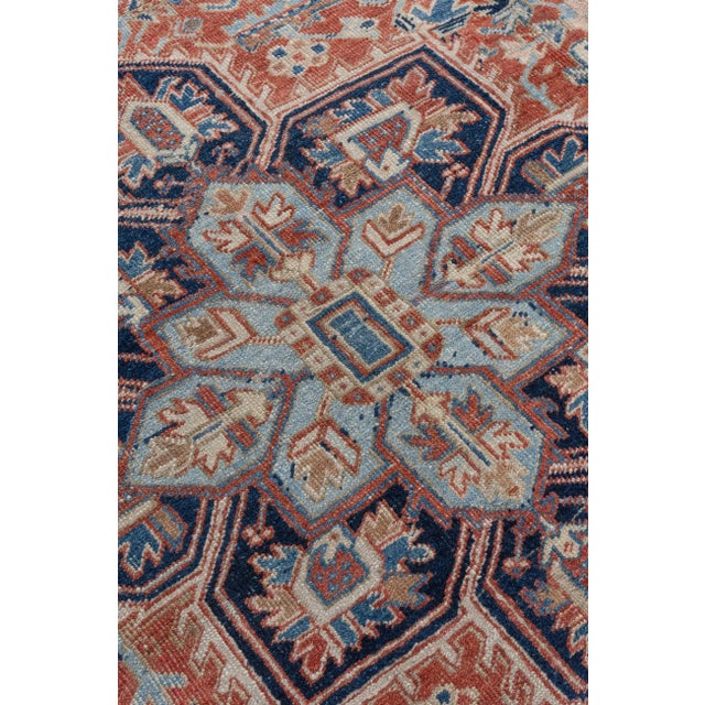 Blue Vintage Heriz Rug 6'5 X 9'" For Sale - Image 8 of 11