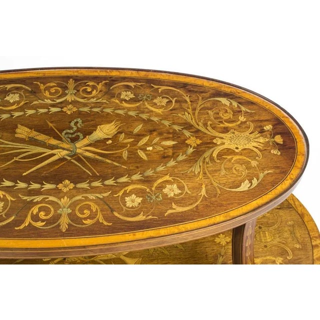 19th Century English Mahogany & Satinwood Etagere Tray Table For Sale - Image 9 of 11