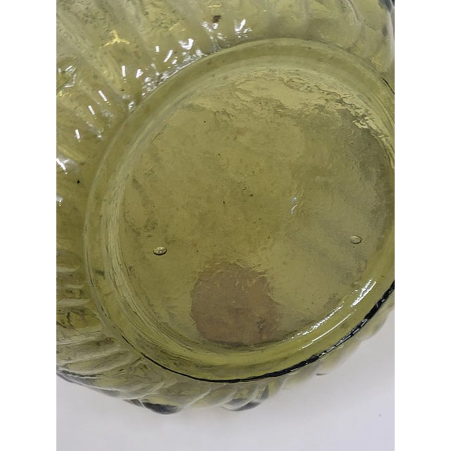 Vintage Olive Green Glass Bottle Geni Mid Century Modern Table Top Art In good condition with minor wear and scratches, no...