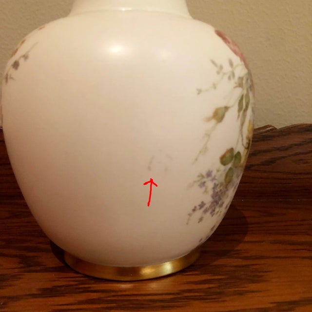 Yellow Antique Hand Painted Royal Worcester Pitcher For Sale - Image 8 of 9