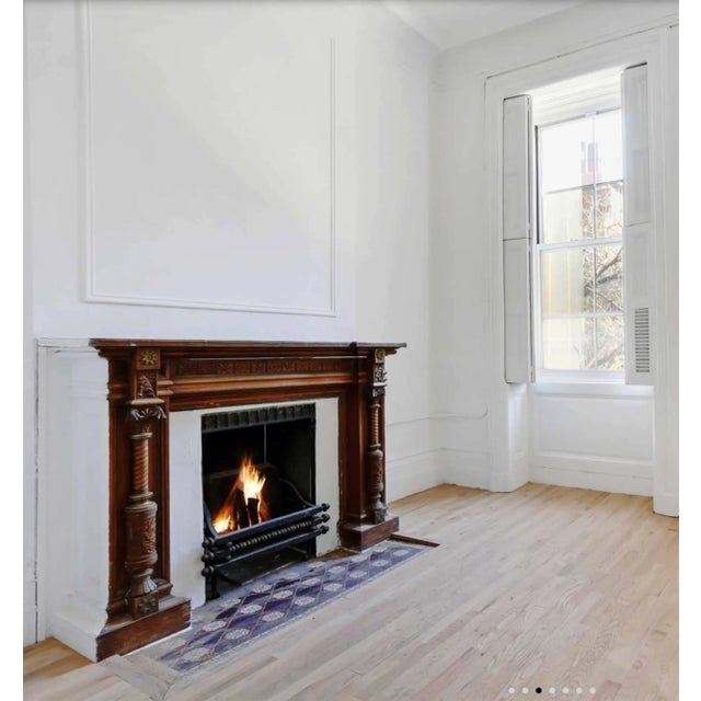 Antique Hand Carved Walnut Mantel For Sale - Image 9 of 9