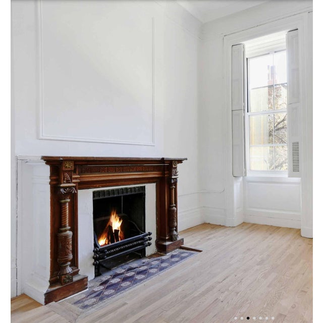 Antique Walnut Mantel - Hand Carved For Sale - Image 9 of 9