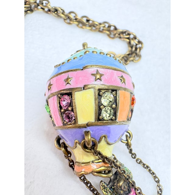 Vintage Kirk’s Folly Guardian Angel Hot Air Balloon Necklace • Mint With Tag For Sale - Image 12 of 14