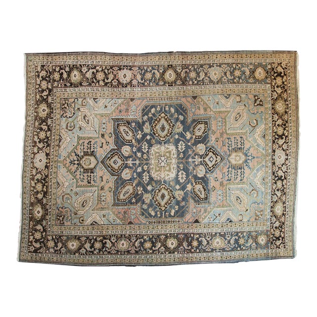 Vintage Distressed Heriz Carpet - 8'1" x 10'8" For Sale