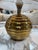 1970s Brass Ribbed Base Table Lamps With Drum Shades - a Pair For Sale - Image 4 of 7