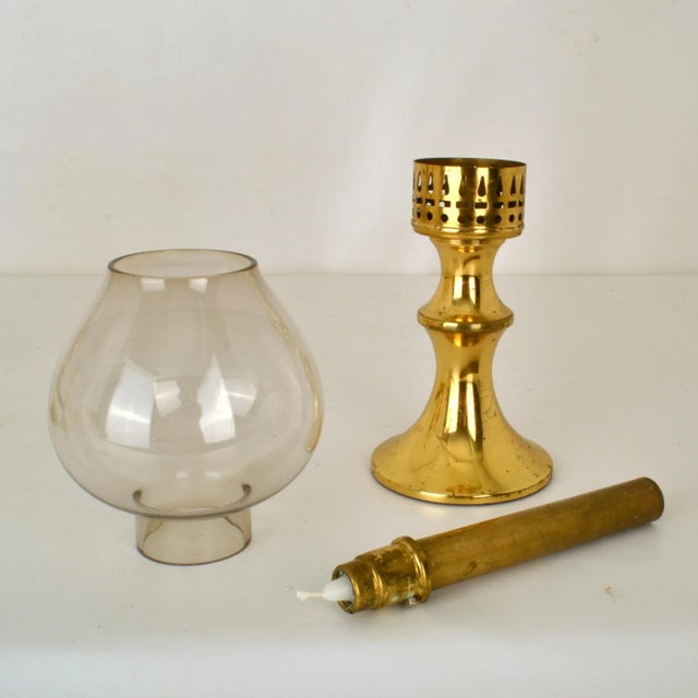 Scandinavian Brass Lantern Candleholders, Set of 3 For Sale - Image 4 of 6