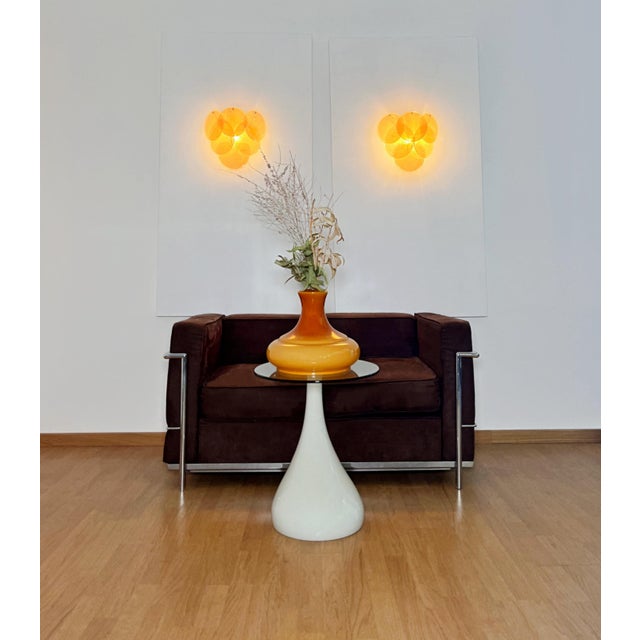 Glass Wall Sconces with Six Alabaster Gold Disks, 1990s, Set of 2 For Sale - Image 6 of 16