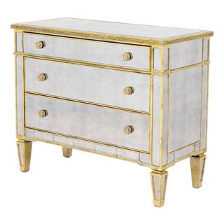 Horchow "Amelie" Mirrored Silvered Wood Dresser For Sale