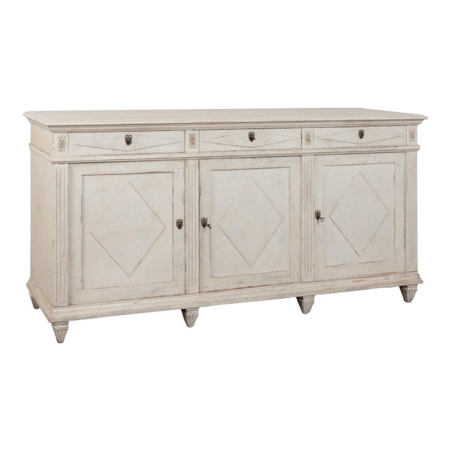 Late 19th Century White Swedish Sideboard Buffet For Sale