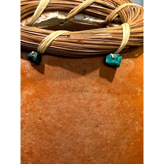 Folk Art Janet Reed Koed Malachite Beads Buffalo Painted Gourd Ritual Baskets Sw Folk Art For Sale - Image 3 of 13