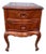 Vintage French Rococo Style Hand Carved Wood Bedside Table With Dovetail Drawers For Sale