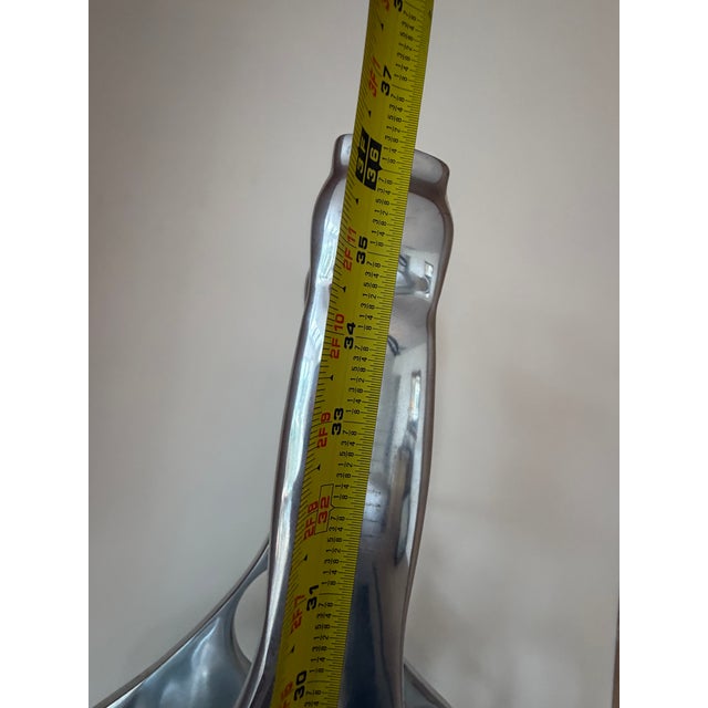 1960s 1960s Mid-Century Modern Michael Noll Style Cast Aluminum Wine Rack Bottle Shaped Silhouette Silver -15 Bottle For Sale - Image 5 of 6
