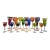 1950s Signed 18 Piece Colored Cut to Clear Bar Glass Set For Sale