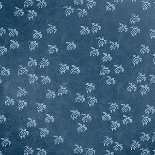 Schumacher Painted Turtles Fabric in Aegean For Sale