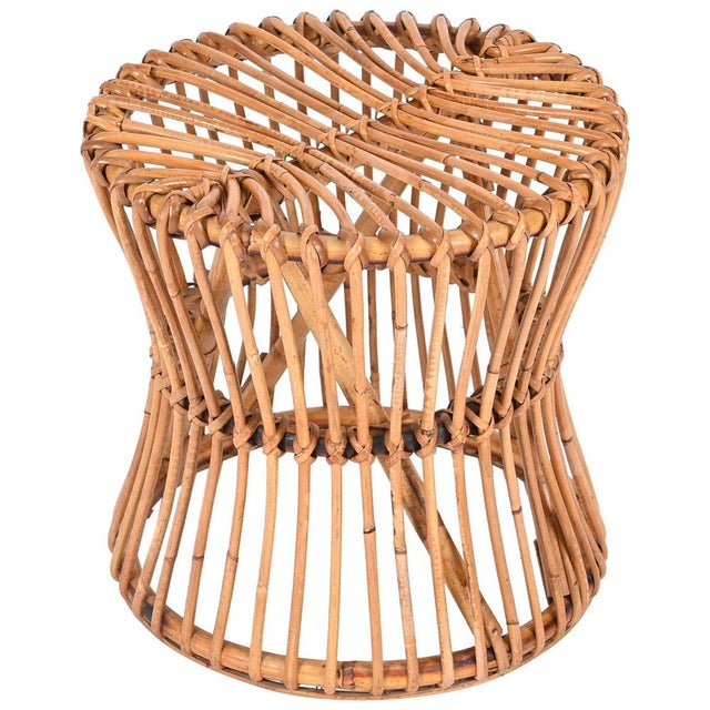 Mid-Century Italian Bamboo and Rattan Stool from BBB Boncina, 1960s For Sale - Image 15 of 15