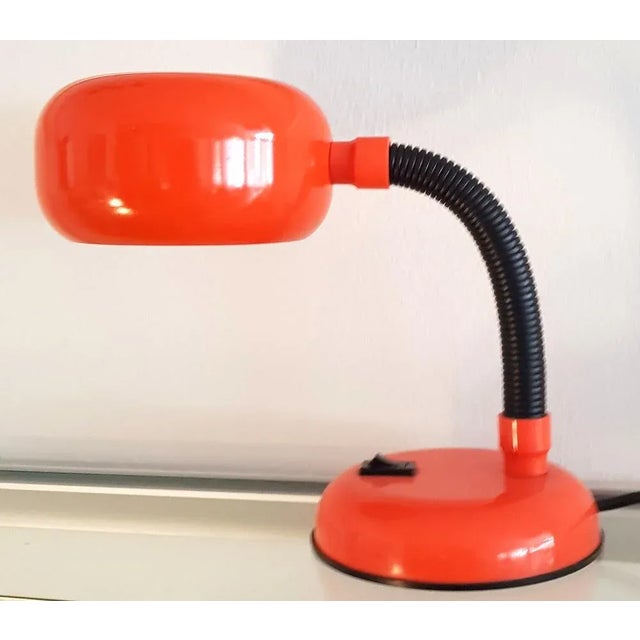 Orange Desk Lamp with Swan Neck, 1970s For Sale - Image 3 of 3