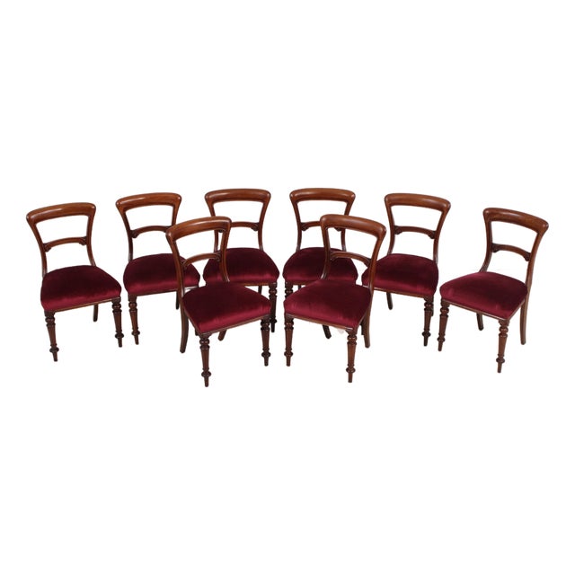 English William IV Set of 8 Mahogany Dining Chairs For Sale