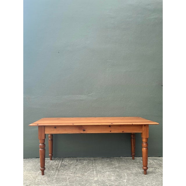 Late 20th Century Vintage Knotty Pine Farm Table For Sale - Image 5 of 12
