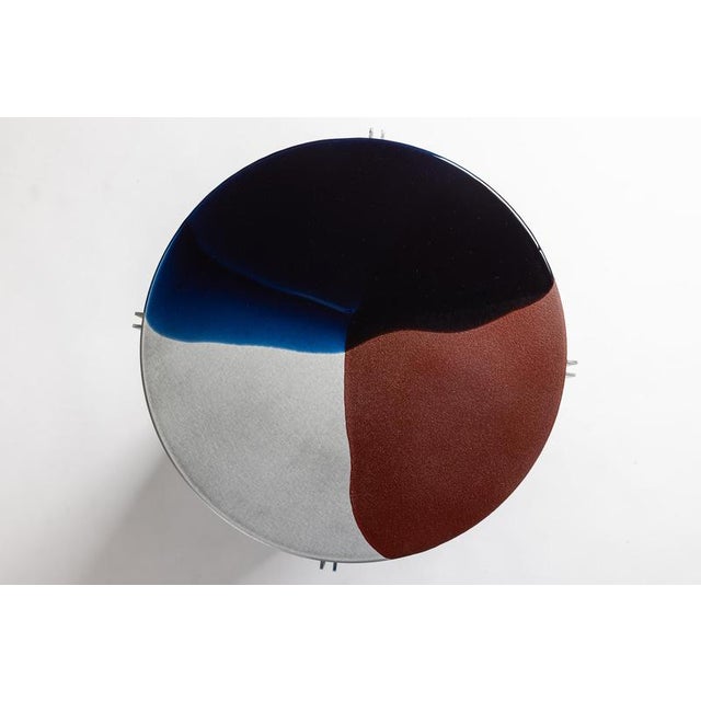 Contemporary H7 Hand Decorated Metal and Aluminium Side Table by Studio Nyx For Sale - Image 3 of 18