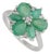 3.05 Ct Natural Zambian Emerald & Diamond Floral Ring, Size 7 For Sale