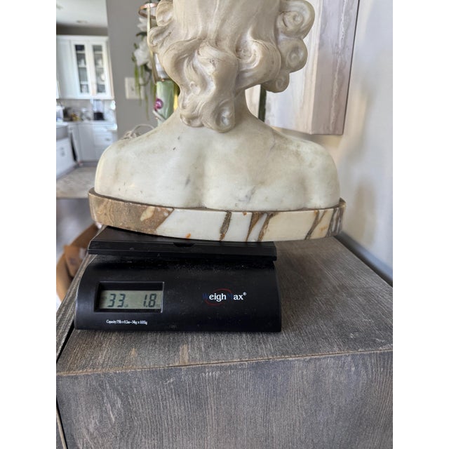 Late 20th Century Heavy Marble Sculpture of a Young Girl Bust 12"x12" - 33 Pound For Sale - Image 12 of 14
