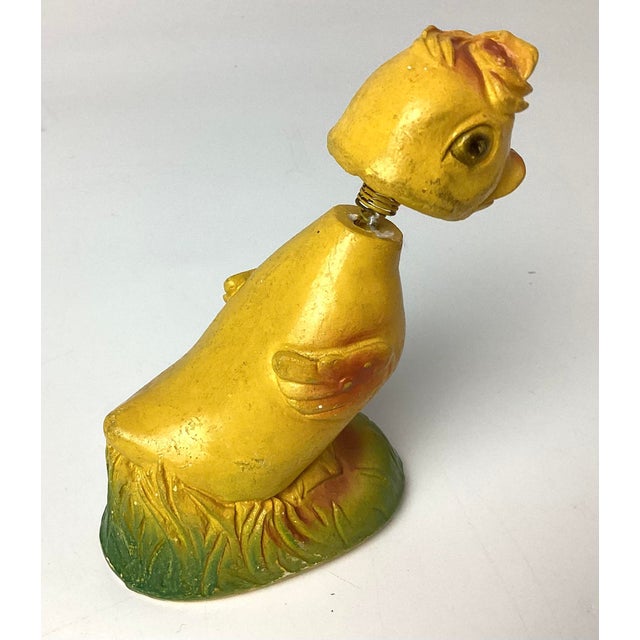 American Vintage Chalkware Duck Bobble Head Nodder Easter Decor For Sale - Image 3 of 4