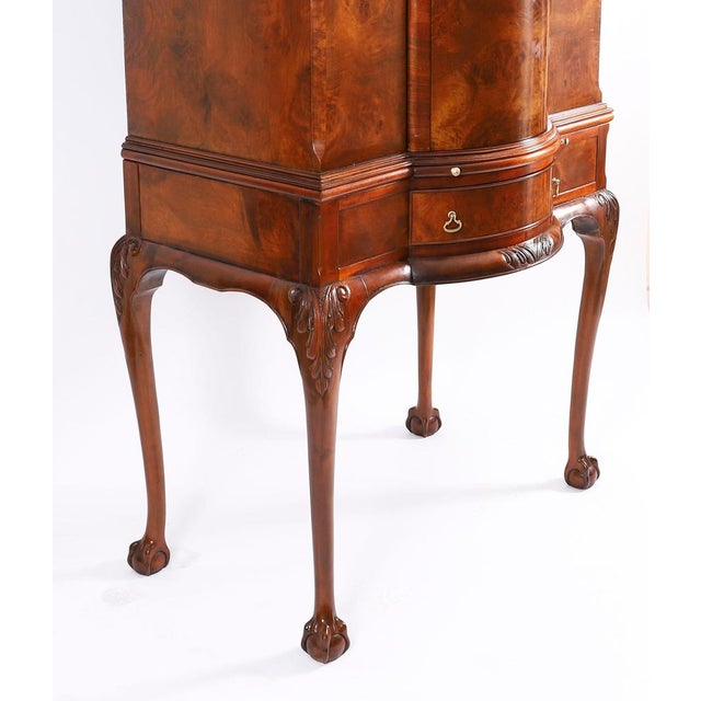 Antique Burr Walnut Revolving Dry Bar Cabinet, 1920s For Sale - Image 17 of 18