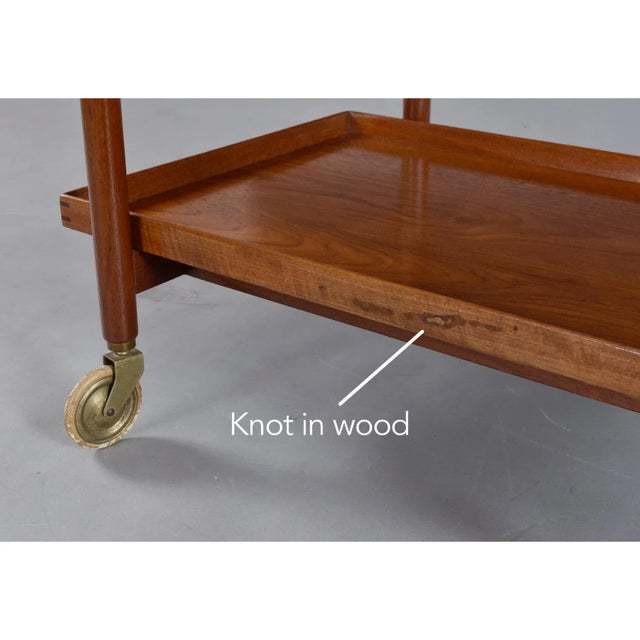 Refinshed Poul Hundevad for Vamdrup Danish Expanding Teak Bar Cart For Sale - Image 12 of 12