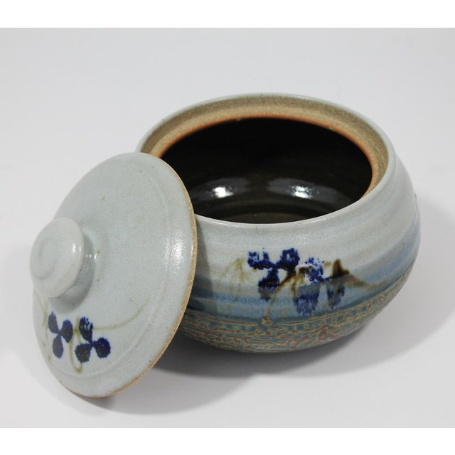 Mid-Century Modern Vintage Studio Art Pottery Lidded Dish For Sale - Image 3 of 10