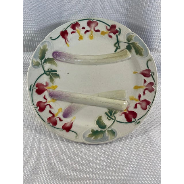 Antique French Faience Saint Clement Asparagus Plate For Sale - Image 12 of 12