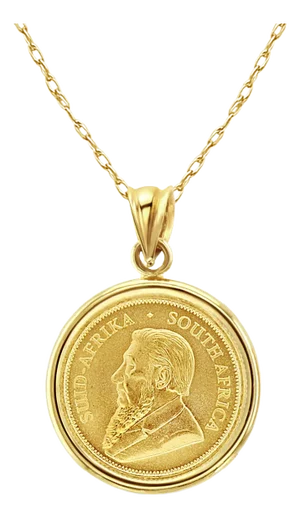 1/10OZ South African Krugerrand Gold Coin Necklace